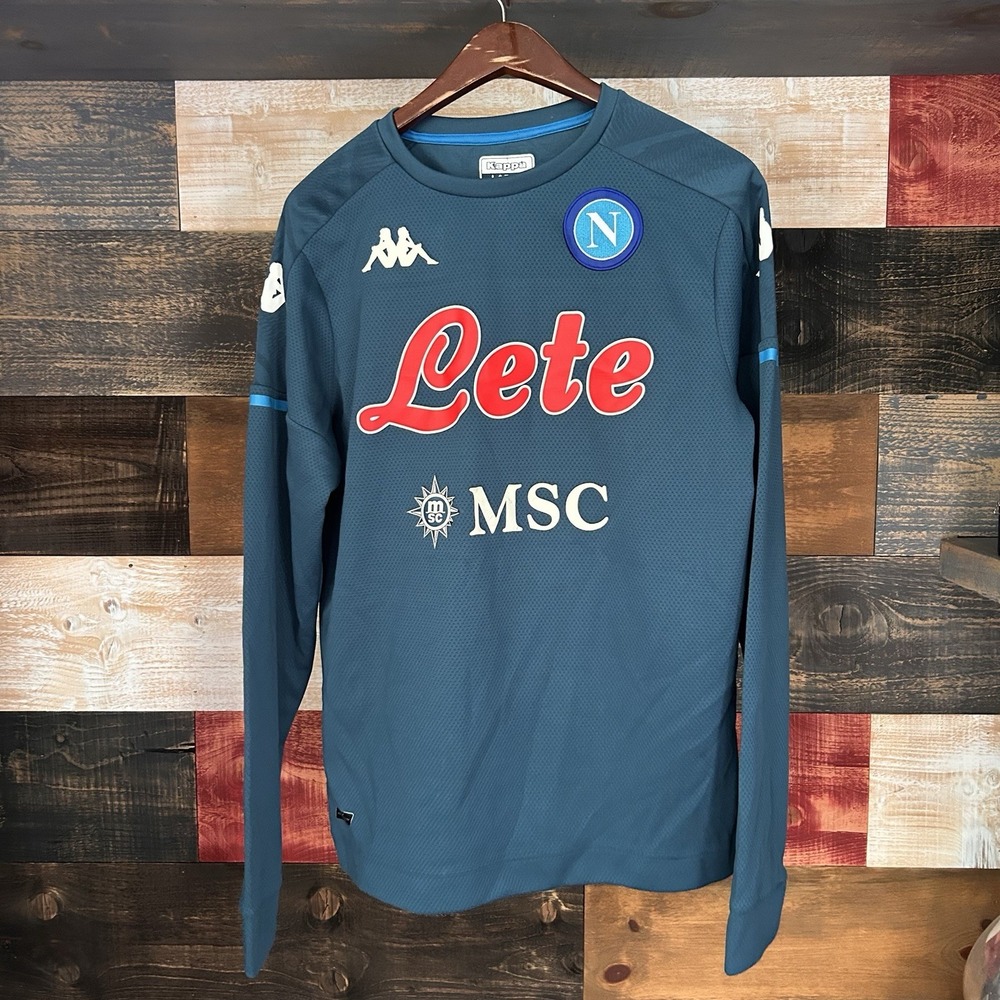Kappa Napoli Combat 2020 Long Sleeve Training Jersey Sweatshirt Blue Mens Size L